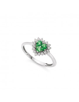Anello DonnaOro cuore smeraldi e diamanti DHAE9254.004
