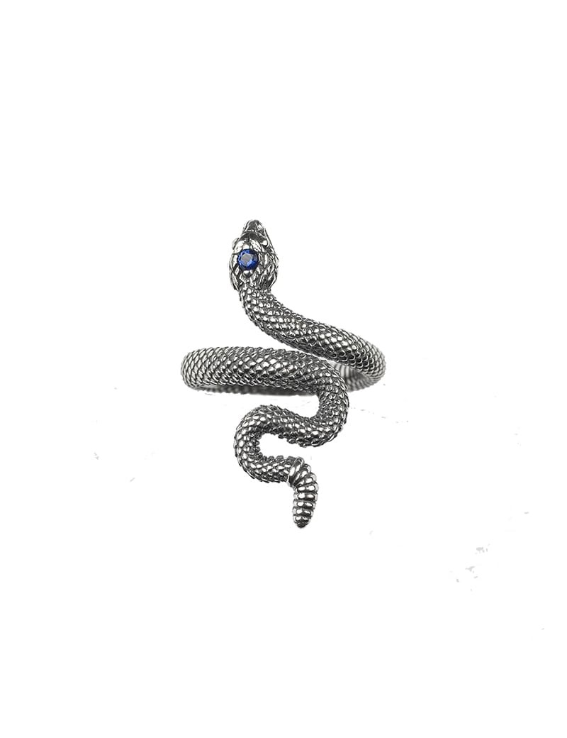 Anello serpente Nove25 spinello blu Nove25 in argento