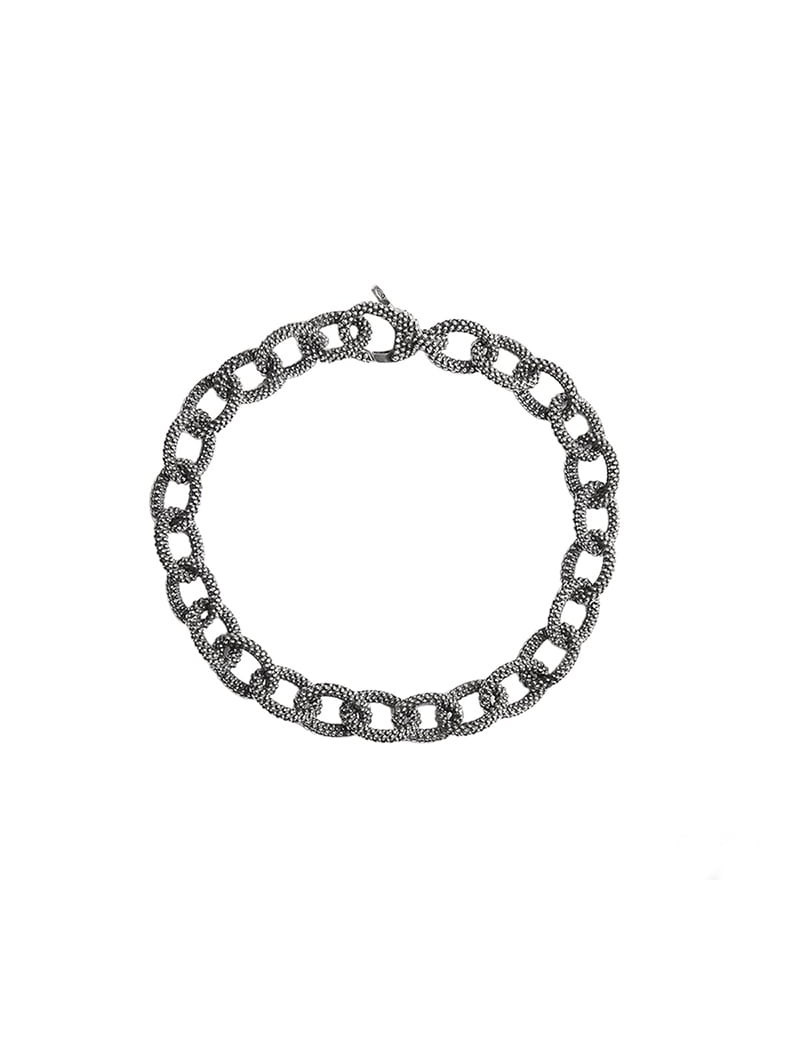 Bracciale maglie ovali puntinate in argento N25BRA00354