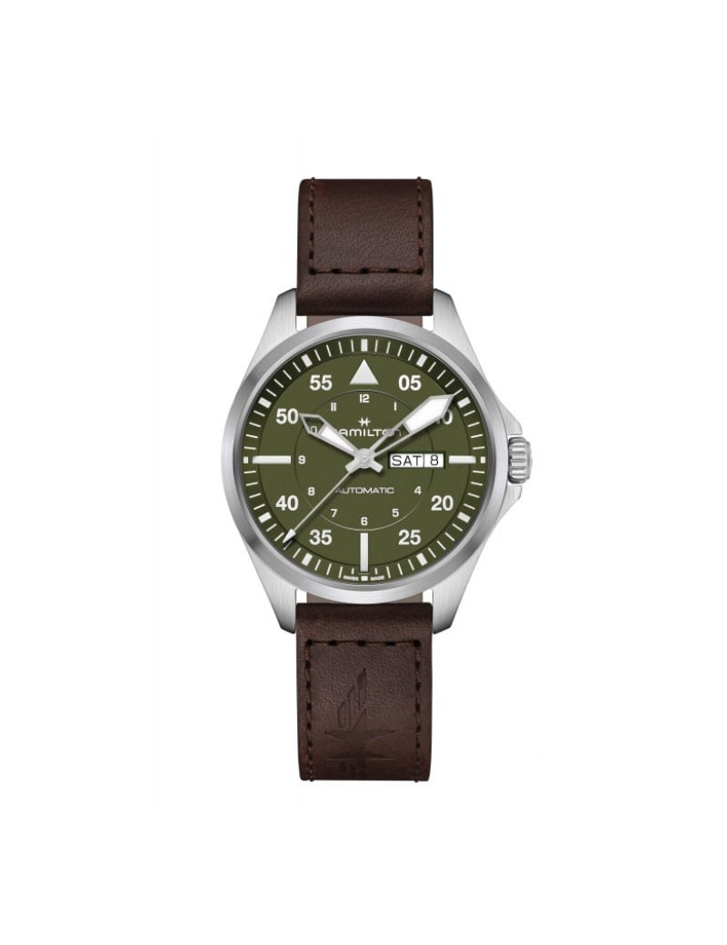 Hamilton Khaki Aviation Pilot verde automatico H64635560