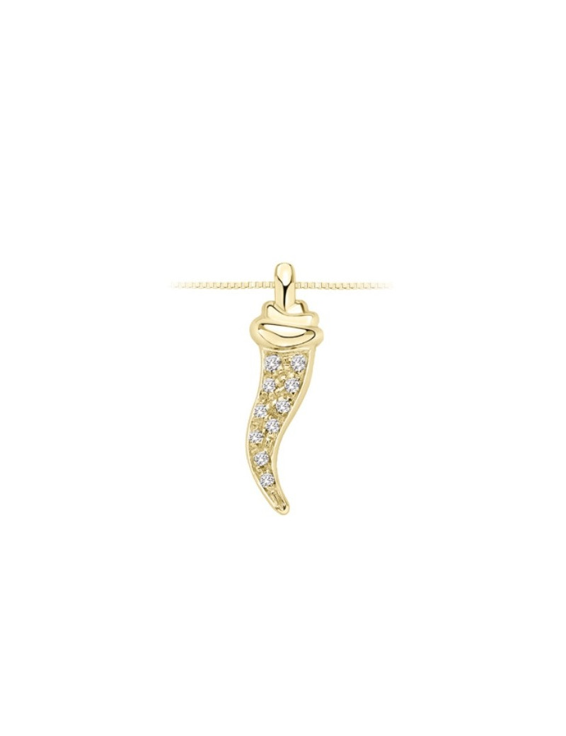 Collana cornetto oro giallo e diamanti LPF11876.013