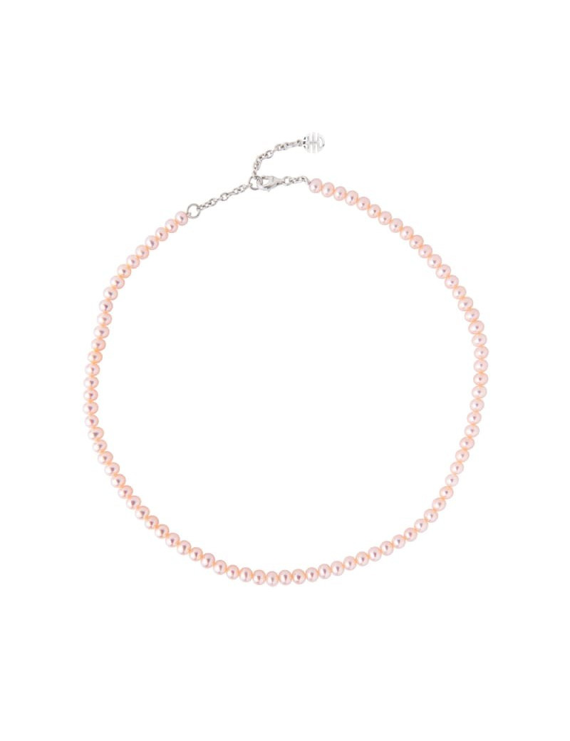 Collana Mimi Elastica perle rosa e simbolo ognibene C0M028A2