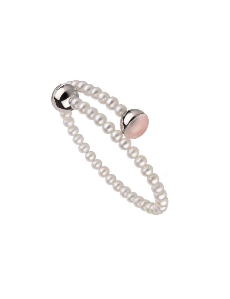 Bracciale Mimi Big Bang perle bianche pietre rosa B21VBA1TE1